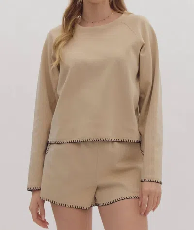 Umgee This Time Top In Taupe In Grey