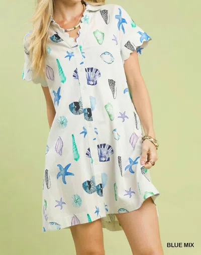 Umgee Tidal Treasures Shirt Dress In White