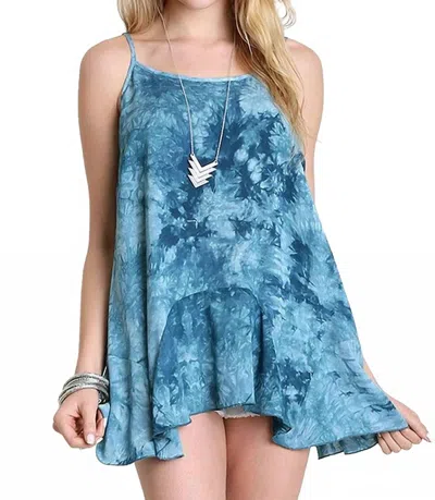 Umgee Tie Dye Cami Tank Top In Teal In Blue