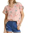 Umgee Tie Dye Cotton Gauze Top In Rose Pink