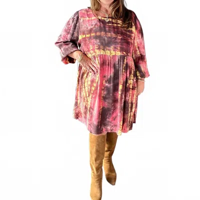 Umgee Tie Dye Mini Swing Dress In Multi