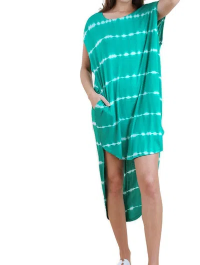Umgee Tie Dye Oversize Pocket Dress In Jade In Multi