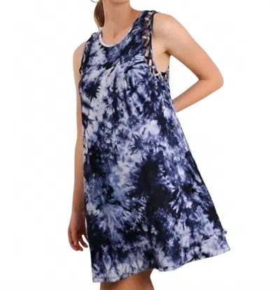 Umgee Tie Dye Shift Dress In Cobalt In Multi
