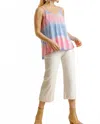 Umgee Tie Dye Tank Top In Pink/blue In Multi