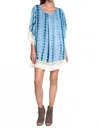 Umgee Tie Dye Tassel And Fringe Dress In Teal In Multi