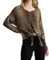 Umgee Tie Front Leopard Top In Camel In Brown