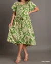 Umgee Tie Waist Midi Dress In Green In Green