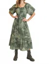 Umgee Toile Print Midi Dress In Green In Green