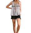 Umgee Tribal Print Tassel Tie Vest In Taupe In Gray