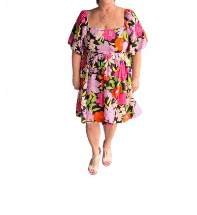 Umgee Tropical Dreams Babydoll Dress In Multi