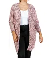Umgee Tweed Cardigan In Pink Mix In Multi
