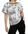 Umgee Two Tone Toile Print Top In Black In Black