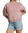 Umgee Ultra Soft Cupro Crewneck Top In Antique Rose In Multi