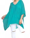Umgee V-neck Caftan Tunic In Kelly Green In Green