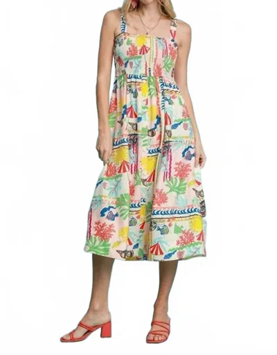 Umgee Vacay Midi Dress In Multi