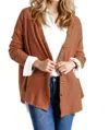 Umgee Waffle Knit Cardigan In Ginger In Multi