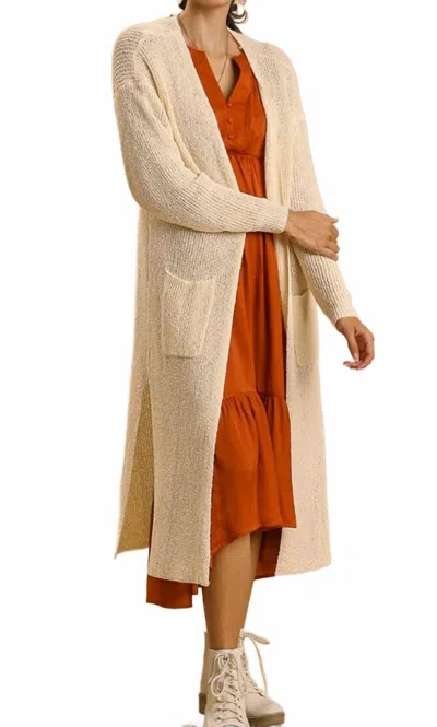Umgee Warm Embrace Cardigan In Beige In Brown