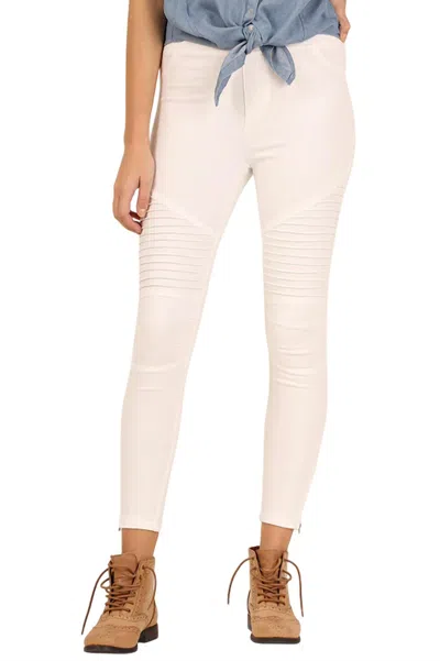 Umgee Washed Moto Jegging In Off-white