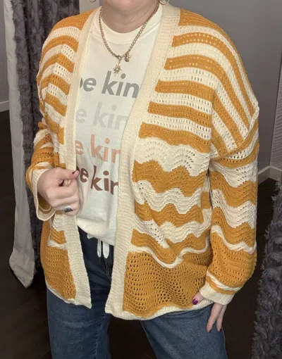 Umgee Waves & Tides Cardigan In Mustard In Yellow