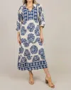 Umgee Whimsy Tiered Dress In Navy