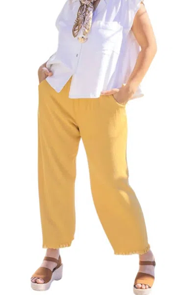 Umgee Wide Leg Linen Pant - Plus In Honey In Yellow