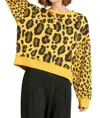 Umgee Wild Leopard Sweater In Yellow Mix In Multi