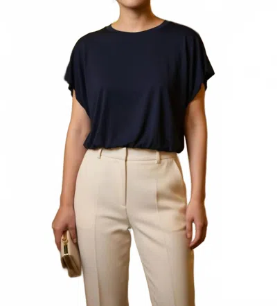 Umgee Women's Bamboo Fabric Bubble Sleeve Knit Top In Black