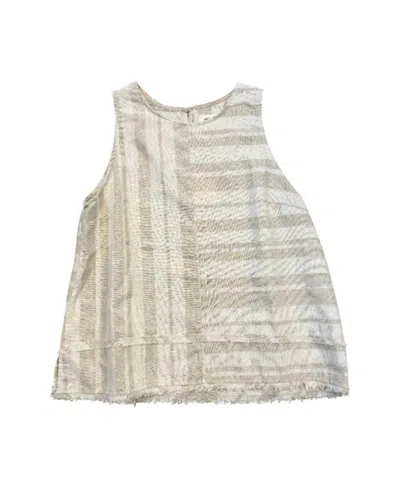 Umgee Women's Horizontal And Vertical Striped Tank In Multi In Neutral