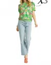 Umgee Women's I Think I Need Your Number Top In Green Mix In Green