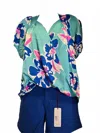 Umgee Women's Mix Floral Top In Emerald In Multi