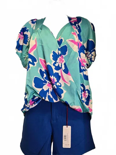 Umgee Women's Mix Floral Top In Emerald In Multi