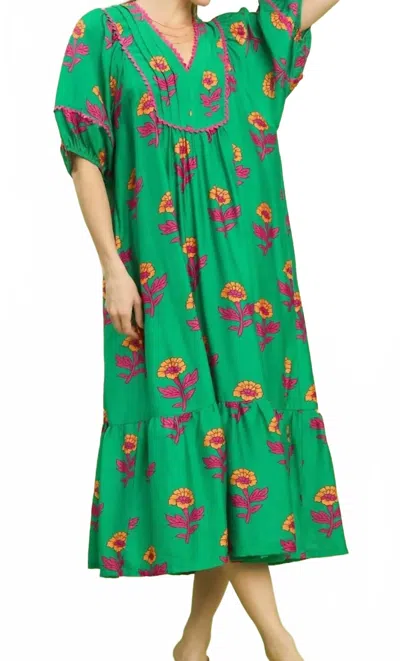 Umgee Women's Patterned Dress In Greenmix In Gray