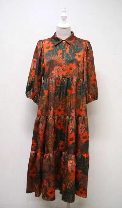 Umgee Women's When The Leaves Change Dress In Brown