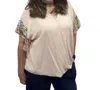 Umgee Wrap Style Tee Top In Cream