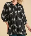 Umgee Zebra Tunic In Black In Black