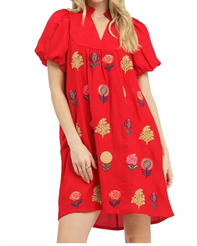 Umgee Zinnia Dress In Tomato Red