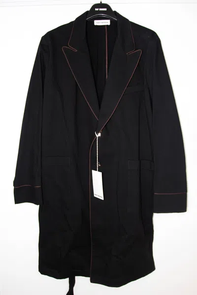 Pre-owned Umit Benan Aw16  Diagonal Workwear Trench Coat 48 In Black