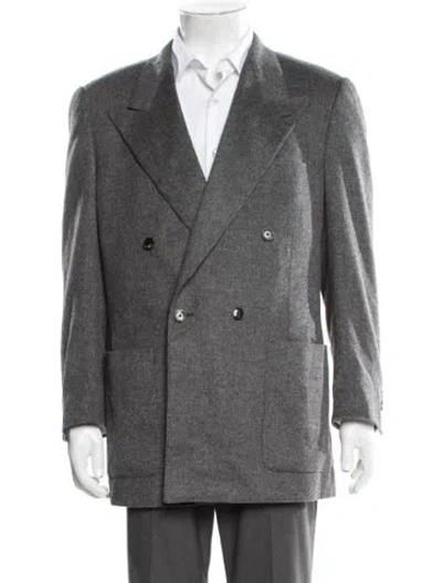 Pre-owned Umit Benan B+ Camel Leather Blazer In Gray
