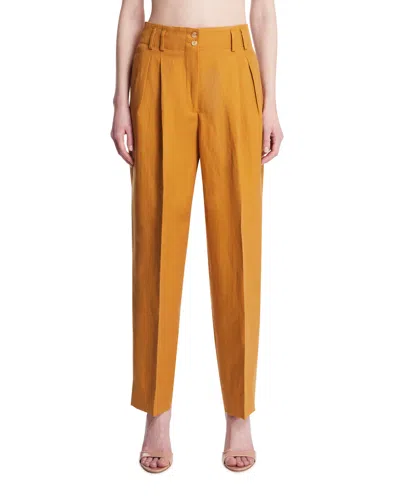 Umit Benan Brown Diane Linen And Silk Trousers