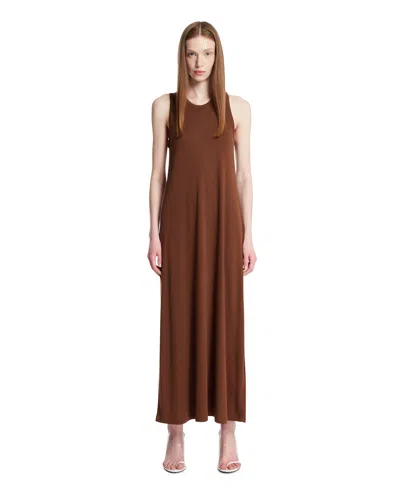 Umit Benan Brown Kate Cashmere And Cotton Dress