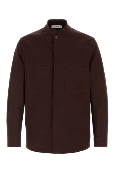 Umit Benan Brown Stretch Cotton Bruce Jacket In Burgundy