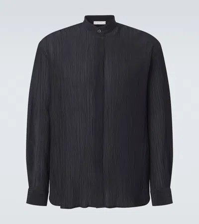 Umit Benan Bruce Linen And Cotton Shirt In Blue