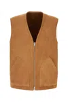 Umit Benan Camel Shearling Vest In Brown