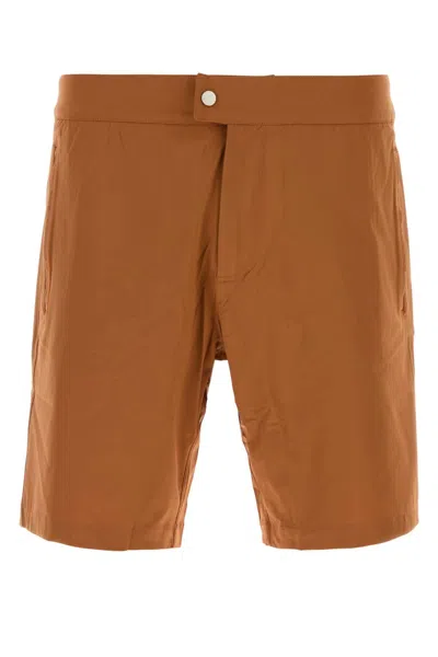 Umit Benan Caramel Stretch Nylon Rio Swim Shorts With Elastane In Camel