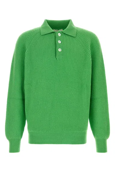 Umit Benan Diana Ribbed-knit Cashmere Sweater In Green