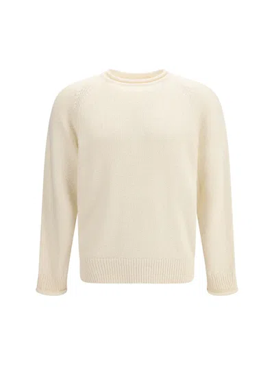 Umit Benan Cotton Crewneck Sweater In White