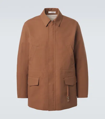 Umit Benan Country Cotton And Linen Jacket In Brown
