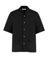 Umit Benan Cuban Shirt In Linen And Silk In Black