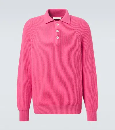 Umit Benan Diana Cashmere Polo Sweater In Pink