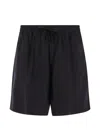 Umit Benan Drawstring Pocketed Deck Shorts In Black